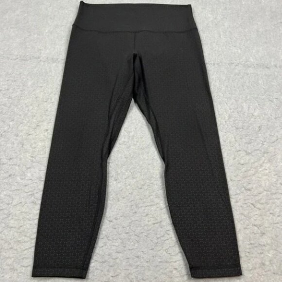 Lululemon Align Pant II 25" Womens 12 Black Lattice Work Emboss Nulu Yoga W5BYYS - Picture 1 of 4